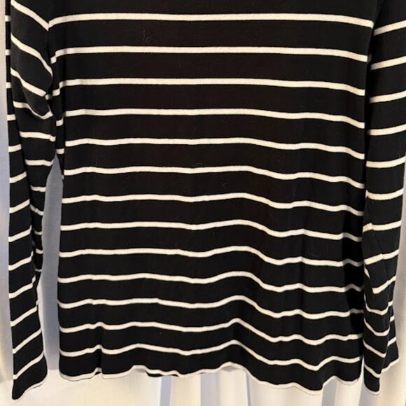 LTS (Long Tall Sally) Tall Black Stripe Print Long Sleeve T-Shirt - Picture 5 of 6